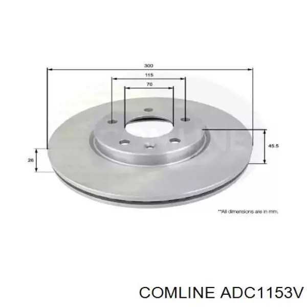 ADC1153V Comline Диск тормозной передний