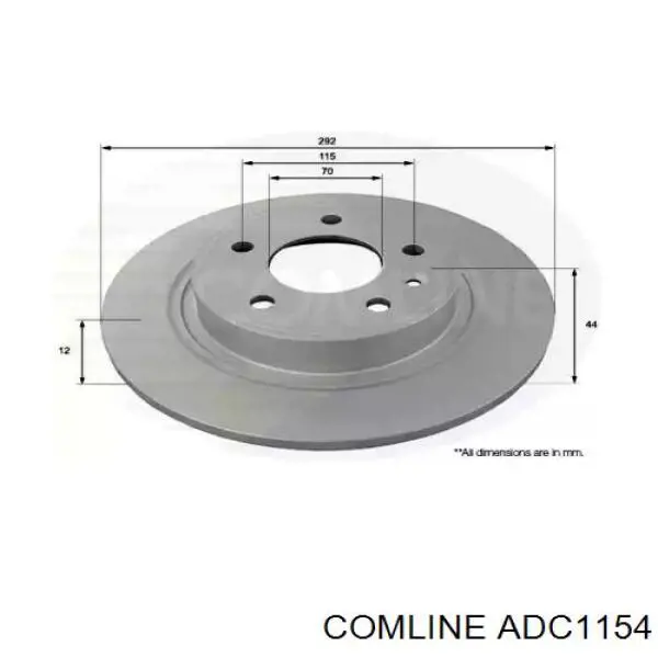 ADC1154 Comline диск тормозной задний