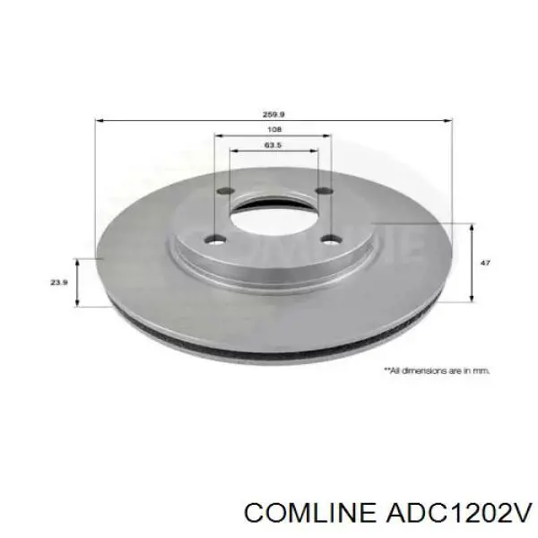 Передние тормозные диски ADC1202V Comline