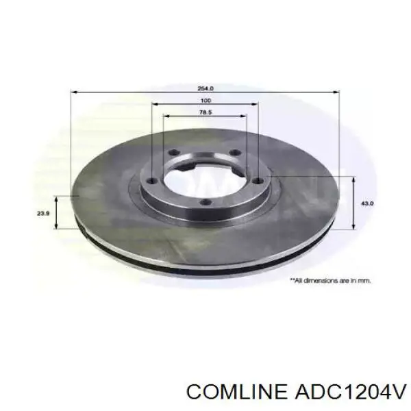 ADC1204V Comline диск тормозной передний