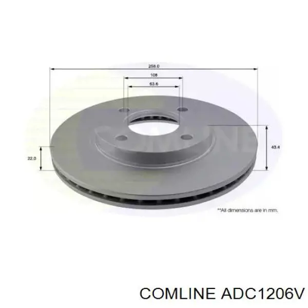 Передние тормозные диски ADC1206V Comline