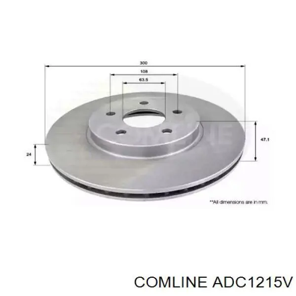 ADC1215V Comline Диск тормозной передний