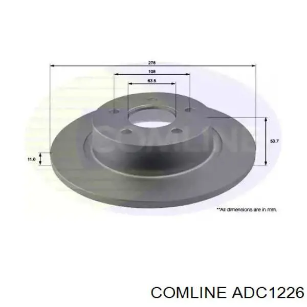 ADC1226 Comline диск тормозной задний