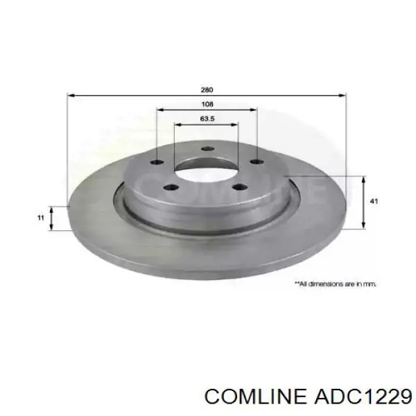 ADC1229 Comline диск тормозной задний