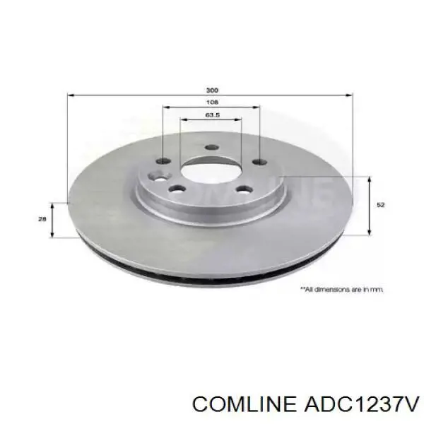 ADC1237V Comline Диск тормозной передний