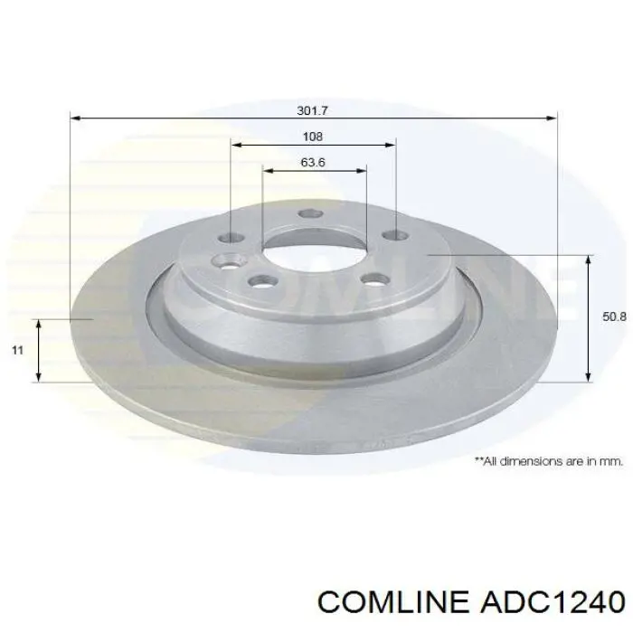 ADC1240 Comline disco do freio traseiro