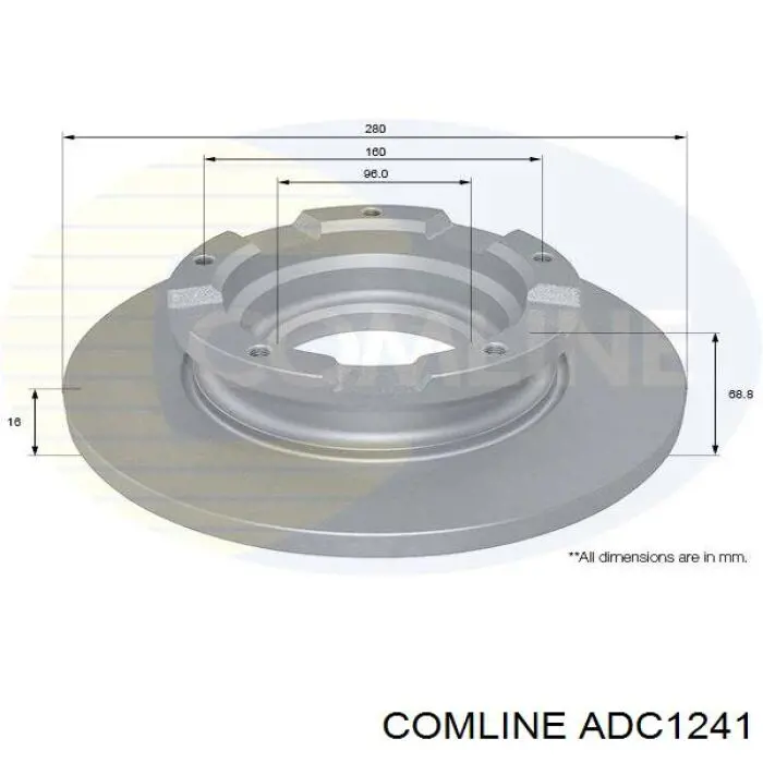 ADC1241 Comline диск тормозной задний