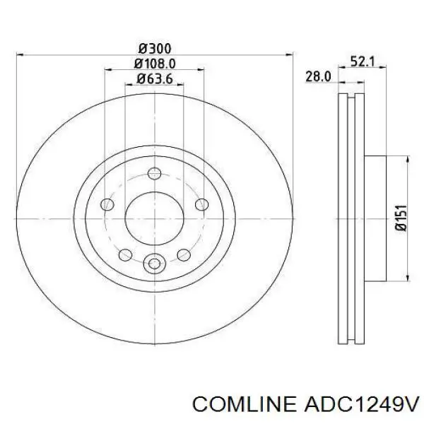 Купить ADC1249V Comline Ротор тормозной