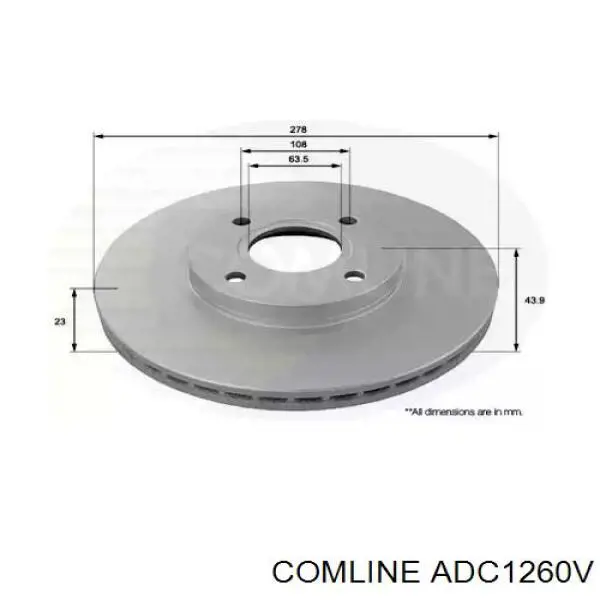 ADC1260V Comline тормозные диски