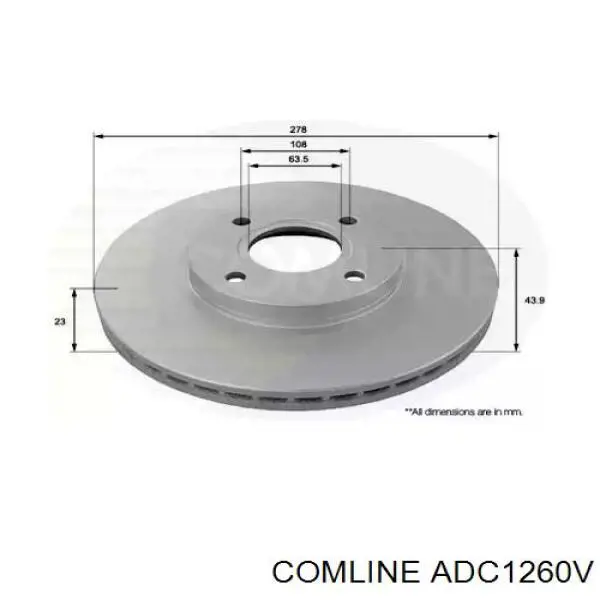 Передние тормозные диски ADC1260V Comline