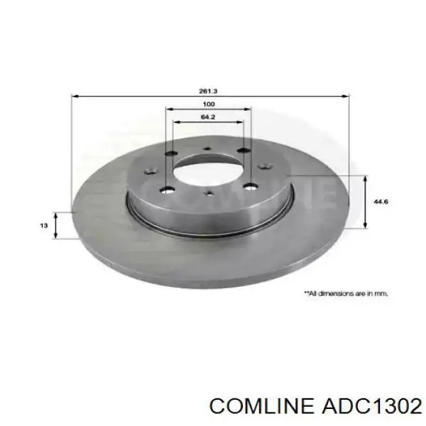 Передние тормозные диски ADC1302 Comline