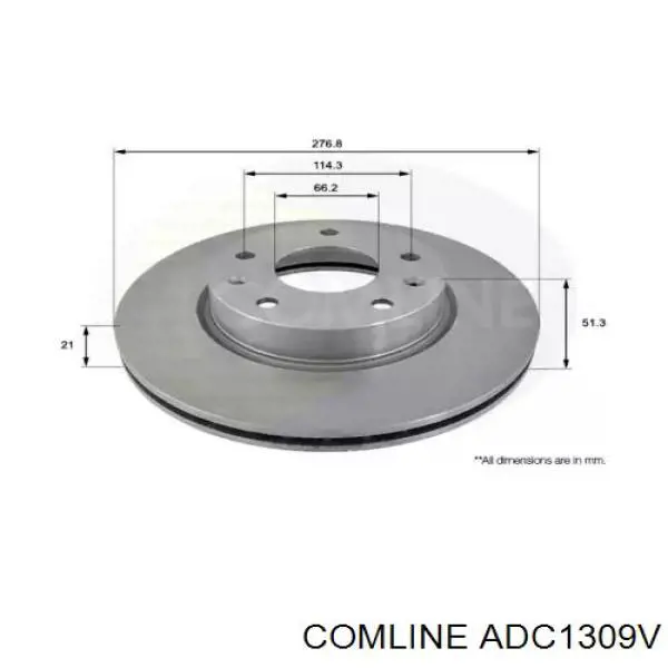 Передние тормозные диски ADC1309V Comline