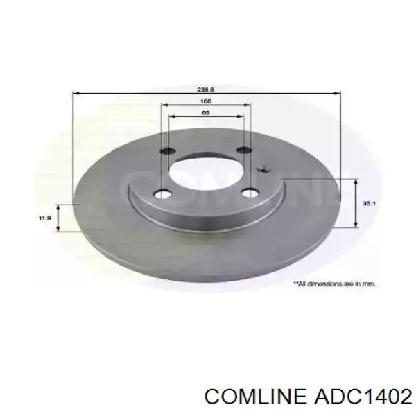 ADC1402 Comline Диск тормозной передний