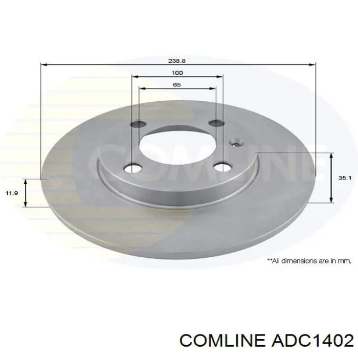 Freno de disco delantero ADC1402 Comline