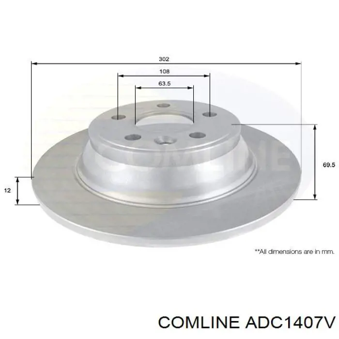 Купить ADC1407V Comline Ротор тормозной