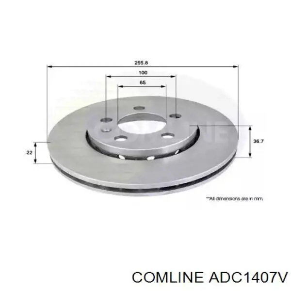 ADC1407V Comline Диск тормозной передний