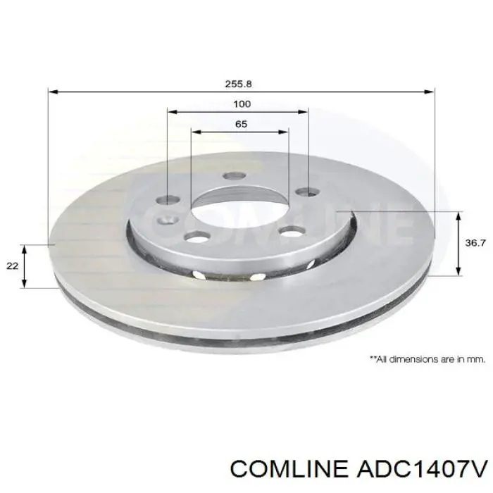 Freno de disco delantero ADC1407V Comline