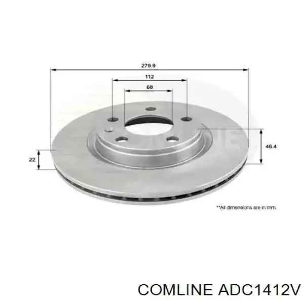 Передние тормозные диски ADC1412V Comline