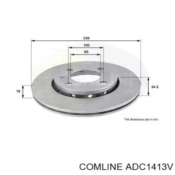 Передние тормозные диски ADC1413V Comline