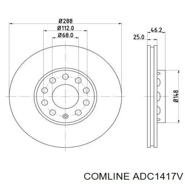 Передние тормозные диски ADC1417V Comline