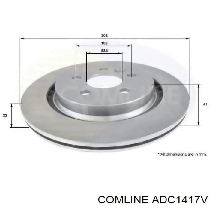 Тормоз дисковый передний Comline ADC1417V цена, от 36.74 USD