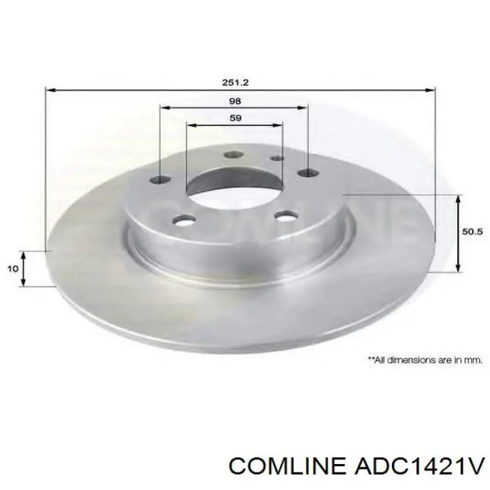 ADC1421V Comline Диск тормозной передний