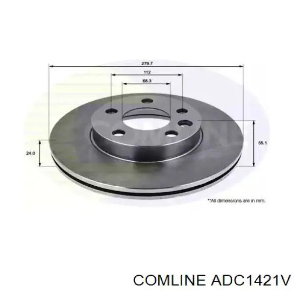 ADC1421V Comline disco do freio dianteiro