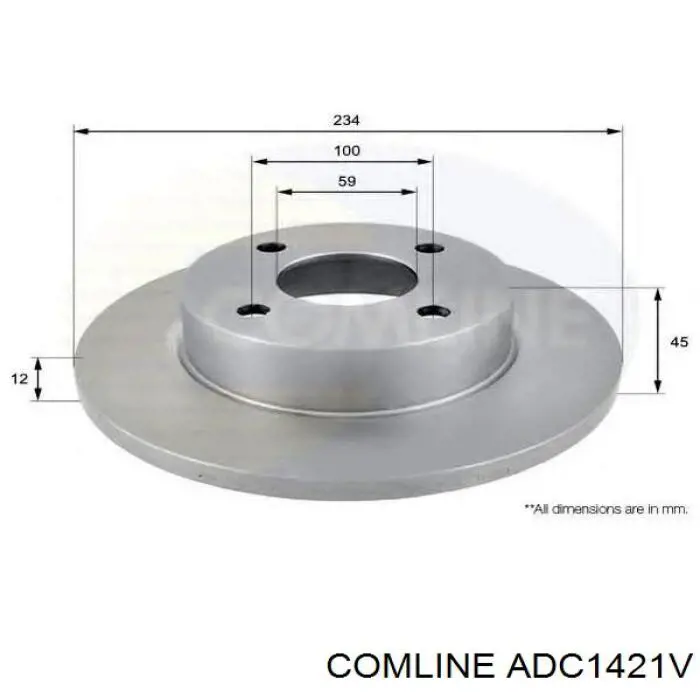 Тормоз дисковый передний Comline ADC1421V цена, от 30.46 USD