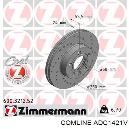 Купить ADC1421V Comline Ротор тормозной