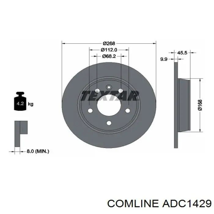 Задний тормозной диск Comline ADC1429 цена, от 27.08 USD