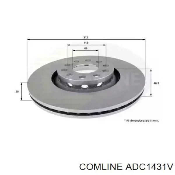 ADC1431V Comline disco do freio dianteiro