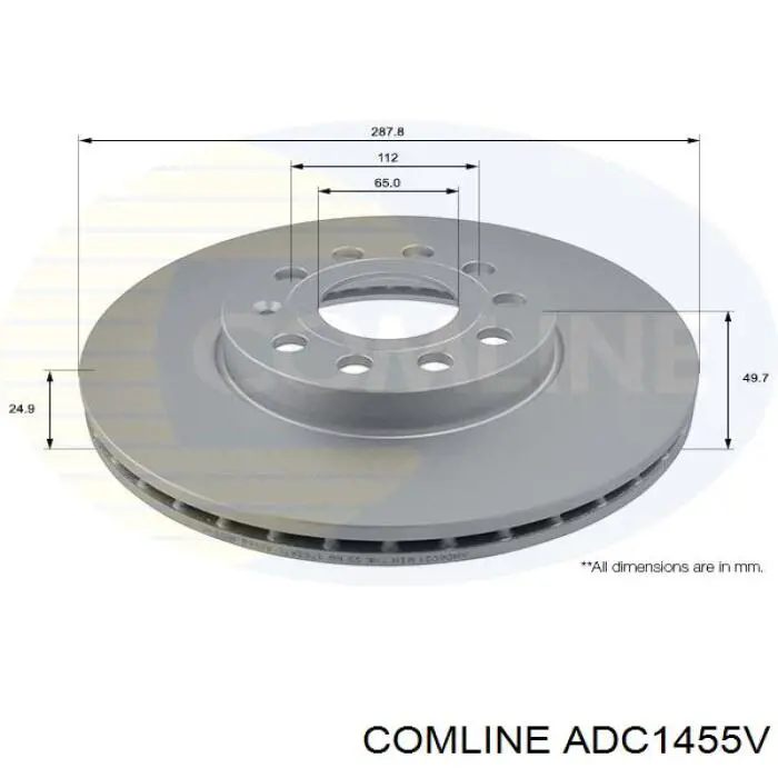 Диск гальмівний передній ADC1455V Comline