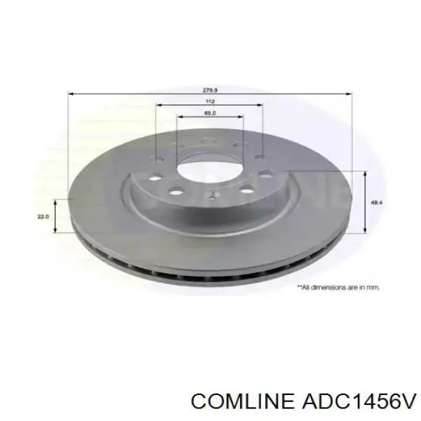 Freno de disco delantero ADC1456V Comline