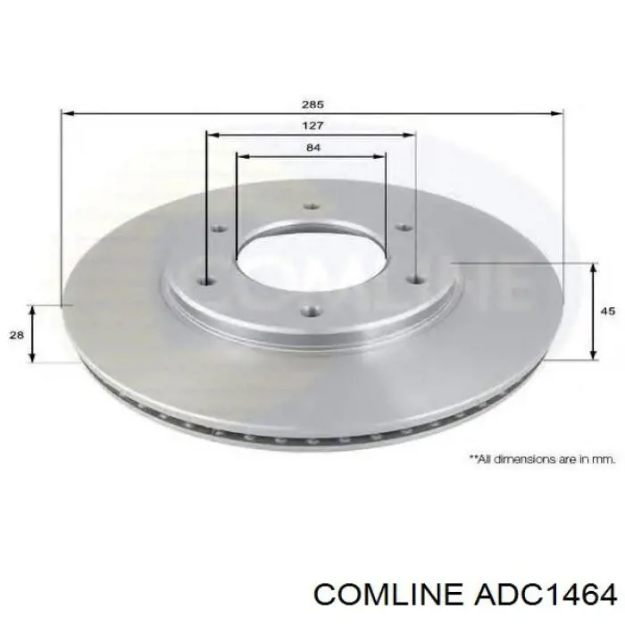 Передние тормозные диски ADC1464 Comline