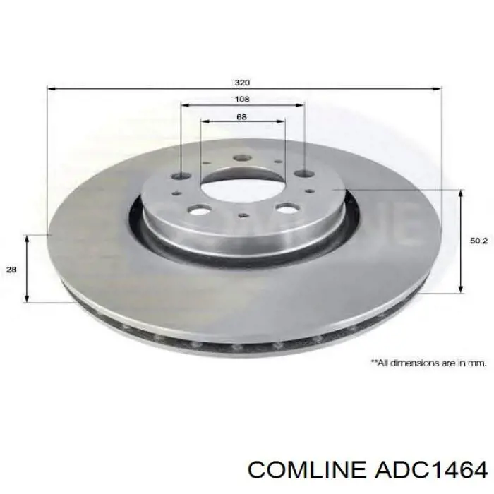 Передний тормозной диск Comline ADC1464