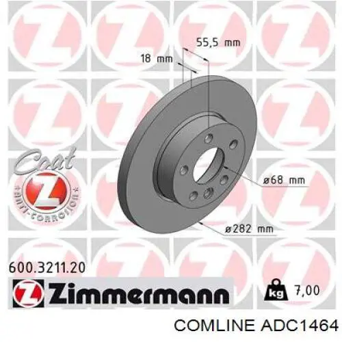 Купить ADC1464 Comline Ротор тормозной