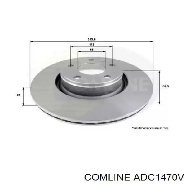 ADC1470V Comline Диск тормозной передний