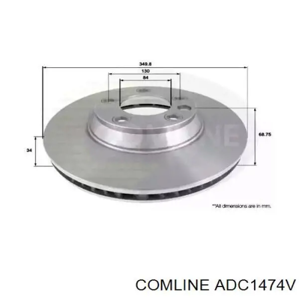 Передние тормозные диски ADC1474V Comline