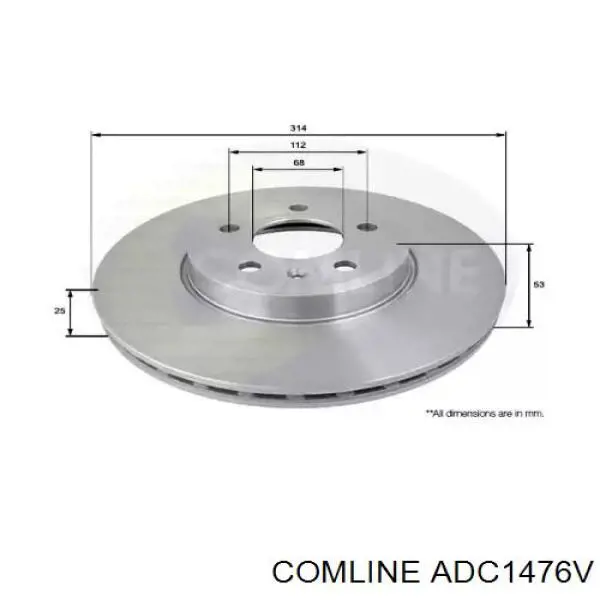 Передние тормозные диски ADC1476V Comline