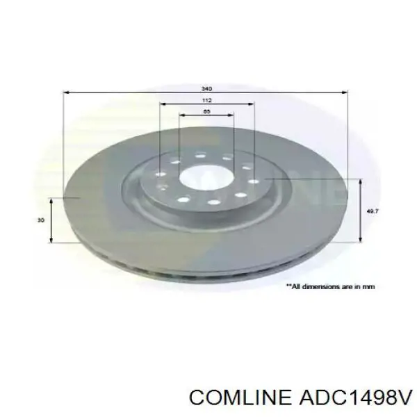 Передние тормозные диски ADC1498V Comline