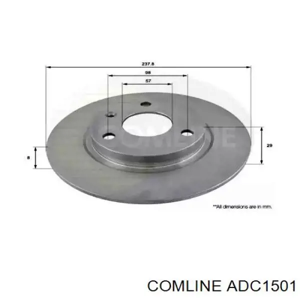 ADC1501 Comline диск тормозной передний