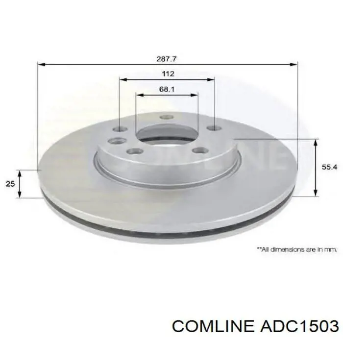 Передние тормозные диски ADC1503 Comline