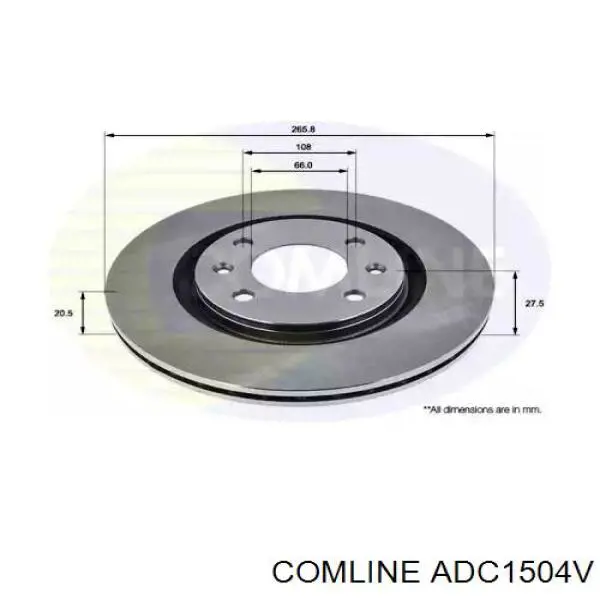 ADC1504V Comline диск тормозной передний