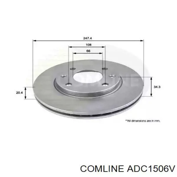 ADC1506V Comline диск тормозной передний
