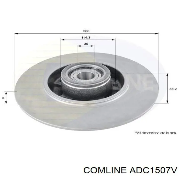 Передние тормозные диски ADC1507V Comline