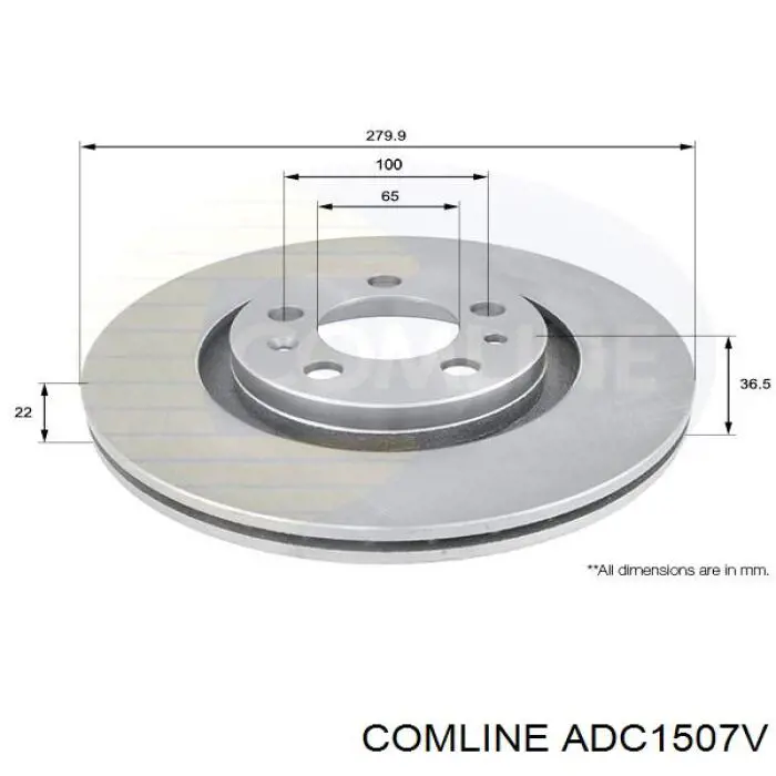 Передний тормозной диск Comline ADC1507V
