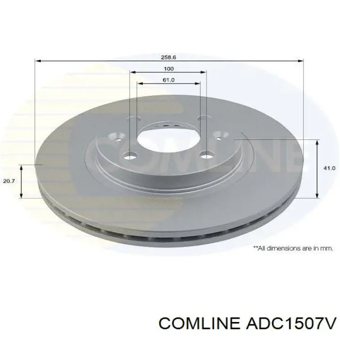 Передние тормозные диски ADC1507V Comline