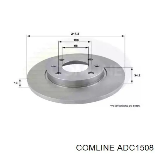 Передние тормозные диски ADC1508 Comline