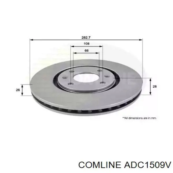 ADC1509V Comline disco do freio dianteiro