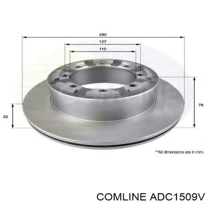 Тормоз дисковый передний Comline ADC1509V цена, от 36.89 USD